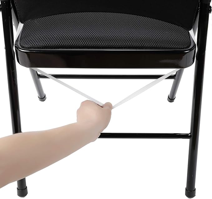 Peomeise Stretch Spandex Folding Chair Cover for Wedding Party Dining Banquet Event (Black,6pcs)