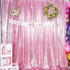 Poise3EHome 8Ft x 8Ft Fuchsia Pink Sequin Backdrop, Glitter Thick Satin Sequin Background Drapes, Sparkly Opaque Photography Curtain Backdrop for Wedding Party Holiday Festival Decor