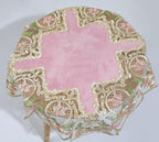 vctops Damask Lace Patchwork Tablecloth Luxury Square Small Table Cover Elegant Floral Embroidered Lace Table Cloth for Party Kitchen Dinning Picnic Decoration (Type P,22"x22")