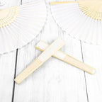 URATOT 36 Pieces White Folding Fans Silk Bamboo Folding Fans Handheld Fans for Wedding, Party Decoration