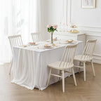 12Pack 9ft Chiffon Table Runner 14x108 Inch Sheer Romantic Table Runner for Wedding Birthday Party Bridal Shower Outdoor Decoration-Ivory
