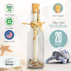 Plastic Bottles & Corks Set (20) - Clear PET Plastic Potion Bottles with Cork - Small Bottles with Cork & Tiny Jars with Cork Bottles, Message in Plastic Bottle, DIY Crafts
