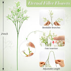 Babys Breath Artificial Flowers, Real Touch Babys Breath Flowers Artificial Bulk for Wedding Decor, White Fake Flowers for Party Home Garden Decor (24, White)