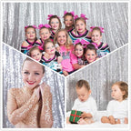 Eternal Beauty Silver Sequin Backdrop, 8x8 Ft Glitter Background Curtains for Shimmer Photography Party Wedding Birthday Back Drop Decor