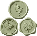 Sage Green Wax Seal Stickers (60 Pcs, 3 Designs in 1 Pack) Premium Envelope Seal Stickers Wedding Invitation Envelopes, Adhesive Wax Seals Perfect for Seating Chart, Gift Wrapping