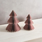LampLust Pink Tree, 2 Pack Honeycomb Decorations, 6 & 8 Inch Paper Trees, Pink Decor, Winter Wonderland Decorations for Home Table Top Decor