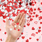 MARFOREVER Valentines Day Confetti, Red Heart Glitter Confetti Valentine's Day Metallic Foil Heart Love Table Scatter Sprinkles Sequins for Wedding Bridal Shower Birthday Party Favors Decorations