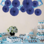 20 Pcs Blue Hanging Paper Fan, Round Paper Fans Decorations Set for Weddings, Birthdays, Engagement, Bridal Shower, Baby Shower Event, Graduation, Party Supplies Decor