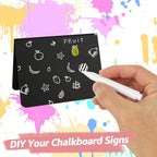 40 Pack Mini Chalkboard Signs for Food, 4x3 Inches Small Chalkboard Sign with 4 Cleaning Cloth, Small Reserved Tables Sign for Wedding Party Buffet Bakery Table Signs