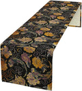 Japanese Table Runner Retro Flowers Oriental Tradition Kio Fish Art Printed Burlap Runner Home Kitchen Dining Table Living Room Decor Fabric 1 Panel W13xL60in