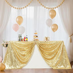 SquarePie Sequin Tablecloth 60 x 102 Inch Light Gold Sparkly Table Cloth for Wedding Party Decoration