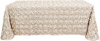 Efavormart 90"X132" Beige Grandiose 3D Rosette Satin Rectangle Tablecloth for Wedding Party Event