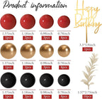 MIAHART Ball Cake Toppers Boho Grass Cake Topper Ball Cake Insert Decoration for Birthday Wedding Baby Shower Party Decorations Boho Themed Party Supplies (Red,black,gold)