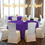BRILLMAX 4 Pack Purple Round Tablecloths 132 Inch - Circle Bulk Linen Polyester Fabric Washable Table Cloth Cover for Wedding Reception Banquet Birthday Party Buffet Restaurant