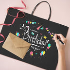 METRONIC 25 Pack Large Black Paper Gift Bags 16X6X12 Inches, Shopping Kraft Paper Bag with Handles, Small Business, Boutique, Gift Wrap, Bulk