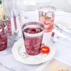 DaYammi 200 Pack Silver Plastic Cups 10 Oz Clear Plastic Cups Silver Rimmed Disposable Wine Glasses Heavy Duty Disposable Tumblers Drinking Cocktail Glasses for Party Wedding