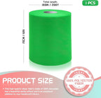 6" x 200 Yards Emerald Green Tulle Fabric Rolls, Green Spool Tulle Ribbon for DIY Tutu Skirt Gift Wrapping Bow Wedding Decoration Baby Shower Birthday Party Backdrop Craft Supplies
