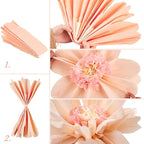 SUNBEAUTY 4 PCS 20" Sage Green Giant Paper Flowers Large Crepe Paper Tissue Flowers Artificial Decorations for Spring Summer Wall Backdrop Birthday Party Wedding Baby Shower Bridal Decorations