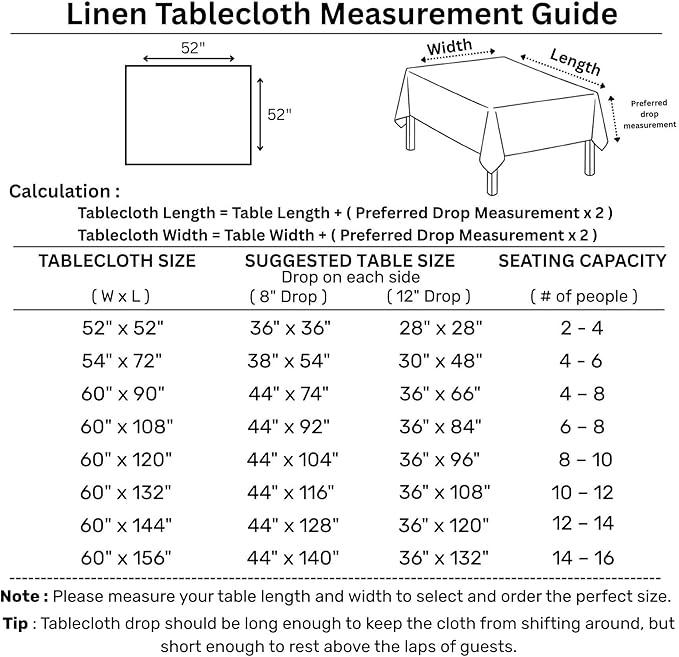 Solino Home Black Linen Tablecloth 52 x 52 Inch - 100% Pure Linen Square Table Throw - Classic Hemstitch, Machine Washable Table Cloth for Fall, Autumn, Halloween, Thanksgiving, Holiday
