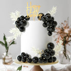 MIAHART Ball Cake Toppers Boho Grass Cake Topper Ball Cake Insert Decoration for Birthday Wedding Baby Shower Party Decorations Boho Themed Party Supplies (Black)