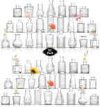 Bud Vases in Bulk 50, Glass Vases for Centerpieces, Small Vases for Flowers, Small Flower Vase for Centerpieces, Mini Vintage Vase, Clear Bud Vases for Wedding Table Decor