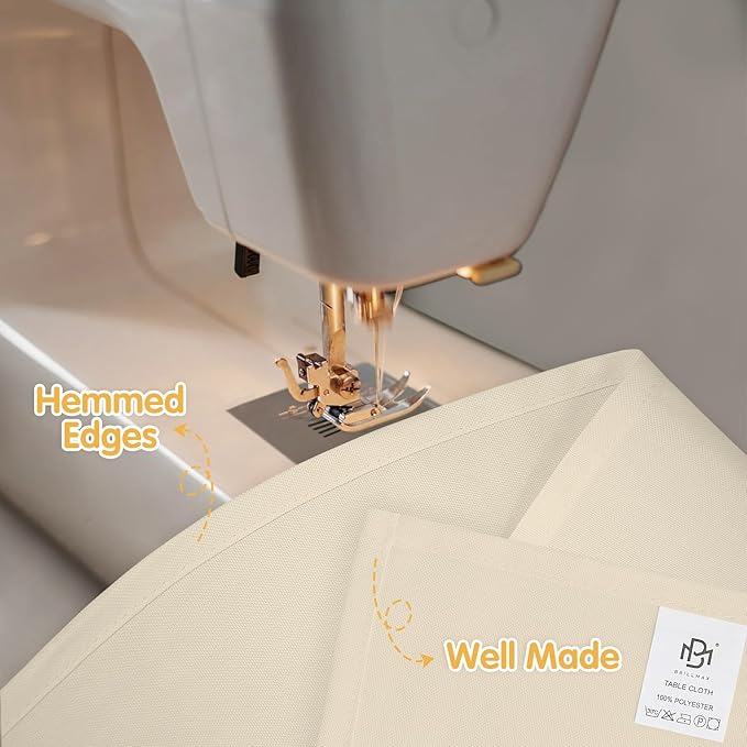 BRILLMAX 6 Pack Beige Tablecloths 70 x 120 Inch for 6ft or 8ft Rectangle Tables - Rectangular Bulk Linen Polyester Fabric Washable Cloth Cover for Wedding Reception Banquet Birthday Party