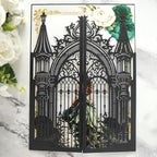 20PCS Laser Cut Wedding Invitations,Wedding Invitation Card Pocket,Quince Invites,Sweet 16 Invitations,Quinceanera Invitations,Laser Cut Invitations For All Occasions (black)