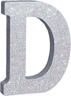 TONIFUL 8 Inch Silver Glitter Letter D Table Centerpiece A-Z Silver Birthday Party Decorations,Silver Alphabet D for Birthday,Chrismas,Graduation,Bridal Shower,Wedding,Anniversary Party Supplies