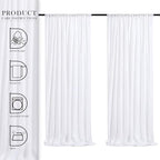 White Backdrop Curtain for Wedding Parties - 2ftx8ft Sparkly Sequin Fabric Drape 6 Panels White Curtain Baby Shower Birthday