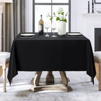 Square Tablecloth 52 x 52 Inch Black 10 Pack Tablecloths Stain-Wrinkle Resistant Washable Polyester Table Cloths for Holiday, Buffet Parties,and Wedding