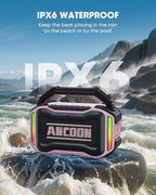 Speakers Bluetooth Wireless: 80W(Peak) Loud Speaker with Bass, 20H Playtime, IPX6 Waterproof, Large Jobsite Speakers for Work, Outdoor, Workshop, Garage, Portable Speaker with TWS (Pink)
