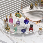 3 Tier Acrylic Display Risers 2 Pack, Half Moon Cupcake Stand, Clear Perfume Organizer, Dessert Stand for Display, Clear Display Stand for Food, Cupcake, Perfume, Collections