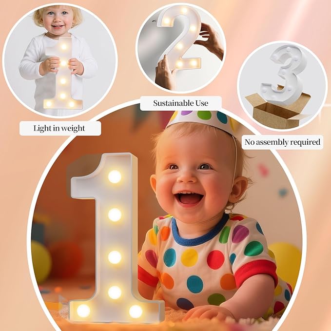 LED Marquee Light Up Numbers Sign - Lighted Birthday Numbers Sign for 15th Birthday Party Decoration, Bar Wall, Home, Table Room, Wedding and Christmas Decorations, Number 15