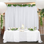 2 Pack White Backdrop Curtain for Wedding Photo Photoshoot Birthday Party Christmas Decorations (60" W x 120" L (Pack of 2))