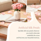 300pcs Blush Faux Silk Rose Petals for Wedding Aisle Scatter, Flower Girl Basket, Table Centerpieces, Bridal Shower, and Romantic Party Decor