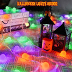 Connectable Orange Purple and Green Halloween Lights Outdoor Indoor - 43FT 100LED Globe String Lights Plug in with Timer, 13 Modes Fairy Light Waterproof for Party Halloween Decorations Bedroom Decor