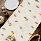 Fall Wildflowers Cotton Linen Table Runner for Dining Kitchen, Thanksgiving Pumpkin Outdoor Party Rustic Tablerunners Decoration, Botanical Floral Vintage Dresser Scarf Tablecloth Runners 13x48 Inches