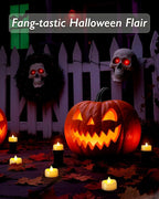 Raycare 50 Pack LED Tea Lights Battery Operated, 200+Hour Flickering Votive Candles, Realistic Fake Flameless TeaLights for Wedding Party Halloween Thanksgiving Christmas Decorations,Ivory Base