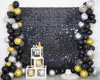 Kate Square Black Sequin Backdrop Panels for Party Decoration Glitter Sequin Panel (Pack of 12)