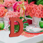 TONIFUL 8 Inch Red Glitter Letter D Table Centerpiece A-Z Red Birthday Party Decorations,Red Alphabet D for Birthday,Chrismas,Graduation,Bridal Shower,Wedding,Anniversary Party Supplies