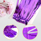 5 Pack Purple Fringe Backdrop 3.2ft x 8.2ft Foil Curtain Tinsel Foil Fringe Curtains Backdrop Tinsel Backdrop Streamers for Birthday Curtain Party Decoration Wedding Christmas Decoration (Purple)