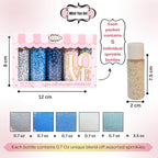 Confect Blue Sprinkles Mix – 5 Shades of Blue with Navy Dragees, Silver, Baby Blue Jimmies & White Sparkling Sugar | Edible Sprinkles for Cakes, Cupcakes & Baking | Vegan, Gluten-Free, Nut-Free, Soy-Free, Dairy-Free, Palm Oil-Free- 5 Oz