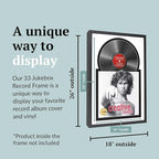 Creative Picture Frames 16" x 24" Jukebox Vinyl Frame Display with Double Double White-Black Matting, LP Record Album Frame for Wall Decor, White/Black, 1 Count