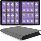 1000+ Pockets Trading Card Binder, Premium 16 Pocket Card Binder, Ringless Side Loading Collection Album Holder Folders for MTG, TCG, Game Cards & Sports Cards (Grey)