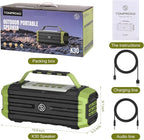 Portable Bluetooth Speaker 120W Peak 80W Wireless Speakers, TWS Pairing, Deep Bass, Hi-Fi Loud Speaker, IPX6 Waterproof, DSP Sound Boombox for Outdoor, Camping, Party, Beach