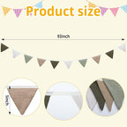 Oudain 15.5 ft Pennant Banner Flags, 2 Pcs Nursery Garland Triangle Bunting Flag Baby Banner for Nursery Decor Baby Birthday Boho Wedding Shower Party Event, Each 7.75 ft(Deep Color)