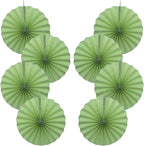 Green Hanging Paper Fans,12in,30 Color,DIY Set,Light Green,Military Theme,Birthday Occasion