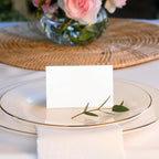 Quacc 50 PCS Blank Place Cards, 3.54" x 1.97" Name Place Cards Tent Cards for Wedding, Table, Holiday (White)