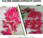 24 Pack Fuchsia Wisteria Hanging Flowers Garland, 3.77 Feet Artificial Flower Vines, Fake Wisteria, Artificial Vines Hanging Garland for Backdrop Outdoor Yard Garden Decor