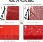 SquarePie Sequin Backdrop Curtain Not See Through Thick Glitter Background for Party 8FT x 10FT Red